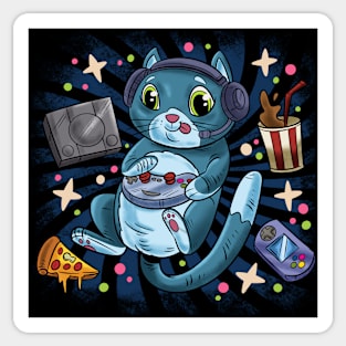 Space Gamer Cat Sticker